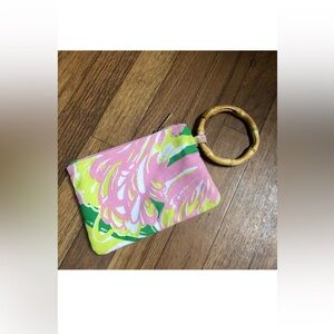 Lilly putlizer Wristlet Keyring Pouch - Pink, Lime & Green